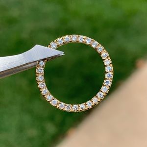Gold Tone CZ Eternity Pendant